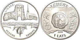 1 Lats, 2008, Hansestädte In Lettland - Limbazi, KM 94, Schön 97, In Etui Mit Kapsel Und Zertifikat,... - Lettonie