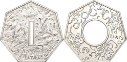 1 Lats, 2007, Schicksal Der Zeit - Einheit (siebeneckig), KM 84, Schön 84, Im Etui Mit Kapsel Und Zertifikat,... - Letonia