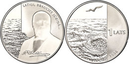 1 Lats, 2006, Krisjanis Valdemars, KM 80, Schön 78, Im Etui Mit Zertifikat, Auflage Nur 5.000 Stück, PP. ... - Lettonie