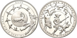 1 Lats, 2005, Münchhausenmuseums In Dunte, KM 70, Schön 70, Im Etui Mit Kapsel Und Zertifikat, Auflage... - Lettonie