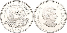 1 Dollar, 2011, 100 Jahre Parks In Kanada, KM 1087, Schön 1020, Im Etui Mit OVP Und Zertifikat, Auflage Nur... - Canada