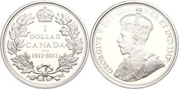 1 Dollar, 2011, 100 Jahre Dollarprägung In Kanada, Schön 935, Im Etui Mit OVP Und Zertifikat, Auflage Nur... - Canada