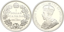 1 Dollar, 2011, 100 Jahre Dollarprägung In Kanada, Schön 935, Im Etui Mit OVP Und Zertifikat, Auflage Nur... - Canada