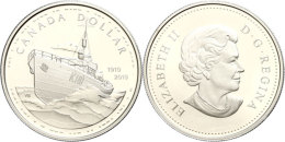 1 Dollar, 2010, 100 Jahre Kanadische Marine, KM 995, Schön 895, Im Etui Mit OVP Und Zertifikat, Auflage Nur... - Canada