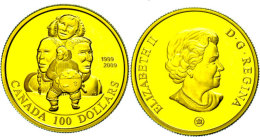 100 Dollars, Gold, 2009, 10 Jahre Nunavut Als Territorium Des Staatsbundes, KM 898, Schön 857, Im Etui Mit OVP... - Canada