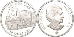 20 Dollars, 2008, Kanadische Lokomotiven - Royal Hudson, KM 809, Schön 780, Im Etui Mit OVP Und Zertifikat,... - Canada