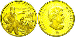 100 Dollars, Gold, 2008, 250. Jahrestag Der Expedition Von Simon Fraser, KM 823, Schön 794, Im Etui Mit OVP... - Canada
