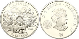 20 Dollars, 2007, 4. Internationales Polarjahr 2007 - 2009, KM 737, Schön 718, Im Etui Mit OVP Und Zertifikat,... - Canada