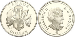 1 Dollar, 2007, Kunst In Kanada - Musikinstrumente, KM 719, Schön 712, Im Etui Mit Kapsel Und Zertifikat,... - Canada