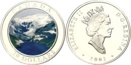 20 Dollars, 2003, Naturwunder - Rocky Mountains (Tampondruck), KM 523, Schön 496, Im Etui Mit OVP Und... - Canada