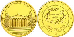 100 Euro, Gold, 2004, Zappeion (1896), KM 201, Schön 158, Im Etui Mit OVP Und Zertifikat, 10g Fein, PP. ... - Grèce