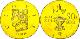 50 Euro, Gold, 2011, Französische Regenten - Clovis, KM 1803, Schön 1195, Im Etui Mit OVP Und Zertifikat,... - Otros & Sin Clasificación