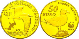 50 Euro, Gold, 2011, 50 Jahre Wildlife Fund - Korallenmöwe, KM 1807, Schön 1214, Im Etui Mit OVP Und... - Otros & Sin Clasificación