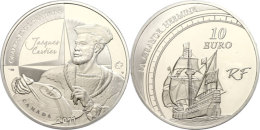 10 Euro, 2011, Segelschiff Grande Hermine - Jacques Cartier, KM 1795, Schön 1186, Im Etui Mit OVP Und... - Otros & Sin Clasificación