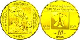 10 Euro, Gold, 2008, Handelsvertrag Mit Japan - La Liberte Guidant Le Peuple (1830), Im Etui Mit OVP Und... - Autres & Non Classés