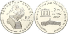 1,5 Euro, 2007, 60 Jahre UNESCO - Chinesische Mauer, Schön 919, Im Etui Mit OVP Und Zertifikat, Auflage Nur... - Otros & Sin Clasificación