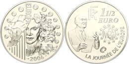 1,5 Euro, 2006, Europäische Währungsunion - Robert Schumann, KM 2037, Schön 830, Im Etui Mit OVP Und... - Autres & Non Classés