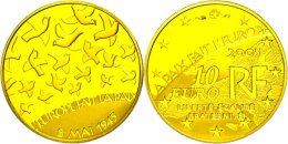 10 Euro, Gold, 2005, 60. Jahrestag Des Endes Des 2. Weltkrieges, KM 2023, Schön 798, Im Etui Mit OVP Und... - Otros & Sin Clasificación