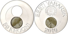 50 Krooni, 2010, Estnische Natur - Kalkstein, KM 54, Schön 55, Im Etui Mit Kapsel Und Zertifikat, PP. ... - Estonie