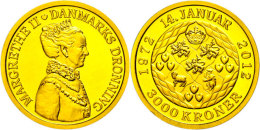 3000 Kronen, 2012, Gold, Margarethe 40 Jahre, Mit Zertifikat In Ausgabeschatulle, PP.  PP3000 Coronas, 2012,... - Danemark