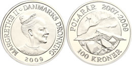 100 Kronen, 2009, Nordlicht, Mineralien Und Magnetischer Nordpol, KM 933, Mit Zertifikat In Ausgabeschatulle, PP. ... - Danemark