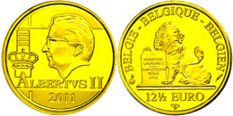 12,5 Euro, Gold, 2011, Baudouin König Von Belgien, KM 293, Schön 278, Im Etui Mit Kapsel Und Zertifikat,... - Autres & Non Classés