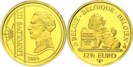 12,5 Euro, Gold, 2009, Leopold III. Köing Der Belgier, KM 292, Schön 271, In Kapsel Mit Zertifikat,... - Andere & Zonder Classificatie