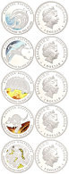 Set Zu 5x 1 Dollar, 2009, Australien Entdecken - Träumende Tiere (Tampondruck), Schön 1397 - 1401, Im... - Otros & Sin Clasificación