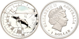 1 Dollar, 2008, Australisches Antarktisterritorium - Buckelwal Vor Packeis (Tampondruck), Schön 1203, Im Etui... - Otros & Sin Clasificación