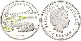 1 Dollar, 2008, Australien Entdecken - Kakadu (Tampondruck), KM 1182, Schön 1256, Im Etui Mit OVP Und... - Otros & Sin Clasificación