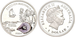 1 Dollar, 2008, Australien Entdecken - Broome (Tampondruck), KM 1184, Schön 1253, Im Etui Mit OVP Und... - Otros & Sin Clasificación