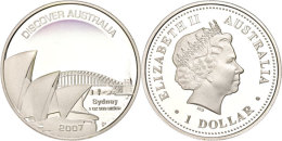 1 Dollar, 2007, Australien Entdecken - Sydney (Tampondruck), KM 949, Schön 1108, Im Etui Mit OVP Und... - Otros & Sin Clasificación