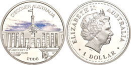 1 Dollar, 2006, Australien Entdecken - Canberra (Tampondruck), KM 942, Schön 1005, Im Etui Mit OVP Und... - Autres & Non Classés