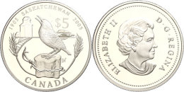 5 Dollars, 2005, 100 Jahre Saskatchewan, KM 555, Schön 617, Im Etui Mit OVP Und Zertifikat, Auflage Nur 20.000... - Autres & Non Classés