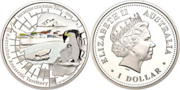 1 Dollar, 2004, Australisches Antarktisterritorium - Kaiserpinguine (Tampondruck), KM 737, Schön 815, Im Etui... - Otros & Sin Clasificación