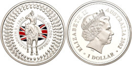 1 Dollar, 2002, 50 Jahrestag Der Thronbesteigung Elizabeth II. (Tampondruck), KM 632, Schön 704, Im Etui Mit... - Autres & Non Classés