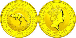 200 Dollars, Gold, 1998, Känguru, 2 Unzen Gold, Auflage Lt. Schön Nur 150 Stück! Schön 410, In... - Autres & Non Classés