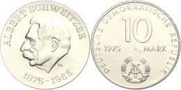 10 Mark, 1975, Probe, Albert Schweizer, Geänderte Rückseite, St, Katalog: J. 1554P1 St10 Mark, 1975,... - Otros & Sin Clasificación