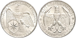 3 Reichsmark, 1929, Waldeck, Wz. Rf., Vz., Katalog: J. 337 Vz3 Reichmark, 1929, Whale Cover, Watermark. Edge... - Autres & Non Classés
