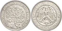 5 Reichsmark, 1927, A, Eichbaum, Ss., Katalog: J. 331 Ss5 Reichmark, 1927, A, Oak Tree, Very Fine., Catalogue:... - Otros & Sin Clasificación