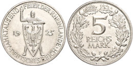5 Reichsmark, 1925, A, Rheinlande, Wz. Rf. Und Kratzer, Vz., Katalog: J. 322 Vz5 Reichmark, 1925, A, Rhine... - Autres & Non Classés