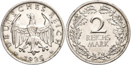 2 Reichsmark, 1926, F, Vz., Katalog: J. 320 Vz2 Reichmark, 1926, F, Extremley Fine, Catalogue: J. 320 Vz - Otros & Sin Clasificación