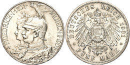 5 Mark, 1901, 200 Jahre Königreich Preußen, Kl. Rf., Vz-st., Katalog: J. 106 Vz-st5 Mark, 1901, 200... - Andere & Zonder Classificatie