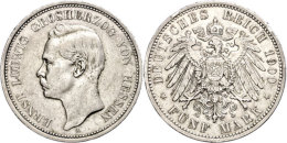 5 Mark, 1900, Ernst Ludwig, Randfehler, Ss., Katalog: J. 73 Ss5 Mark, 1900, Ernst Ludwig, Margin Fault, Very... - Otros & Sin Clasificación