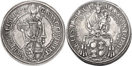 Taler, 1670, Max Gandolph Von Küenburg, Dav. 3508, Zöttl 1994, Dunkle Patina, Ss.  SsThaler, 1670,... - Autres & Non Classés