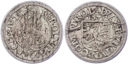 2 Kreuzer, 1571, Ferdinand, Hall, Schrötlingsfehler, Ss.  Ss2 Cruiser, 1571, Ferdinand, Hall, Planchet... - Austria