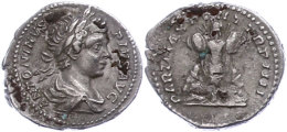 Caracalla,196-217, Denar (2,78g). Av: Büste Nach Rechts, Darum Umschrift. Rev: Gefangene Um Tropäe, Darum... - Autres & Non Classés