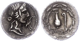 Q. Caecilius Metellus Pius, Denar (3,92g), 81 V. Chr., Norditalien. Av: Kopf Der Pietas Nach Rechts, Davor Storch.... - República (-280 / -27)