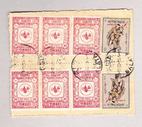 Türkei 19.10.1922 Galata 2 Fach Telegramm Empfangsschein Mit Rücks.Steuermarke 6 X10paras + 2 X 100 Ottom. Rotes.. - Storia Postale