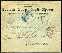 TUNISIE - TAXE N° 29 / LETTRE D'ITALIE LE 14/9/1906 POUR TUNIS - TB - Strafport